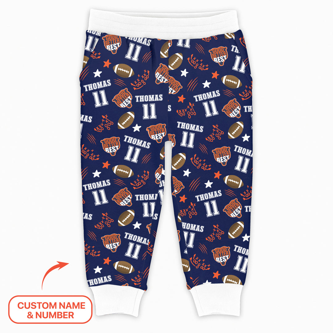 Custom Name Football Good Better Best Jogger