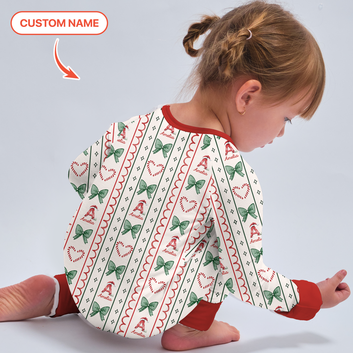 Custom Name Christmas Stripes Convertible Zippy