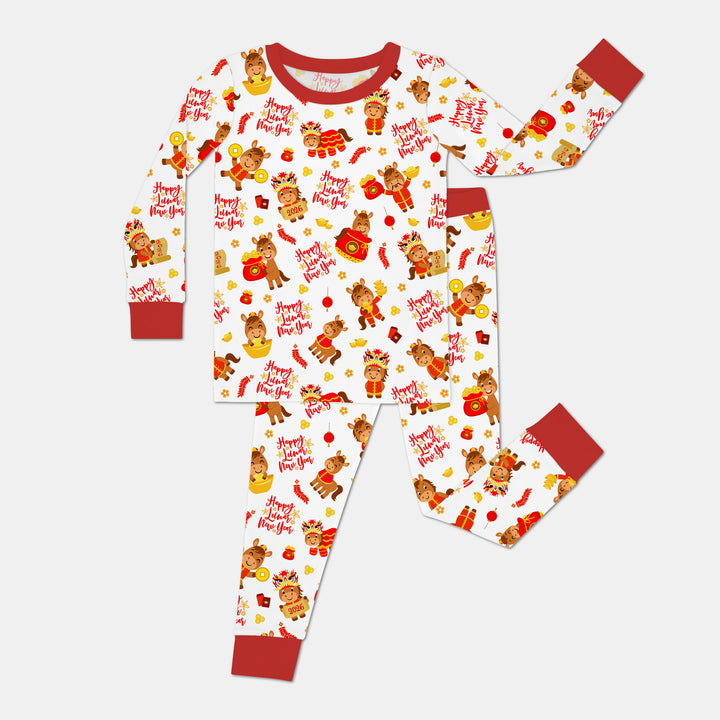 Year of the Horse Two Piece Long Sleeve Pajama Set