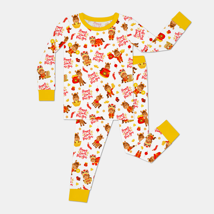 Year of the Horse Two Piece Long Sleeve Pajama Set