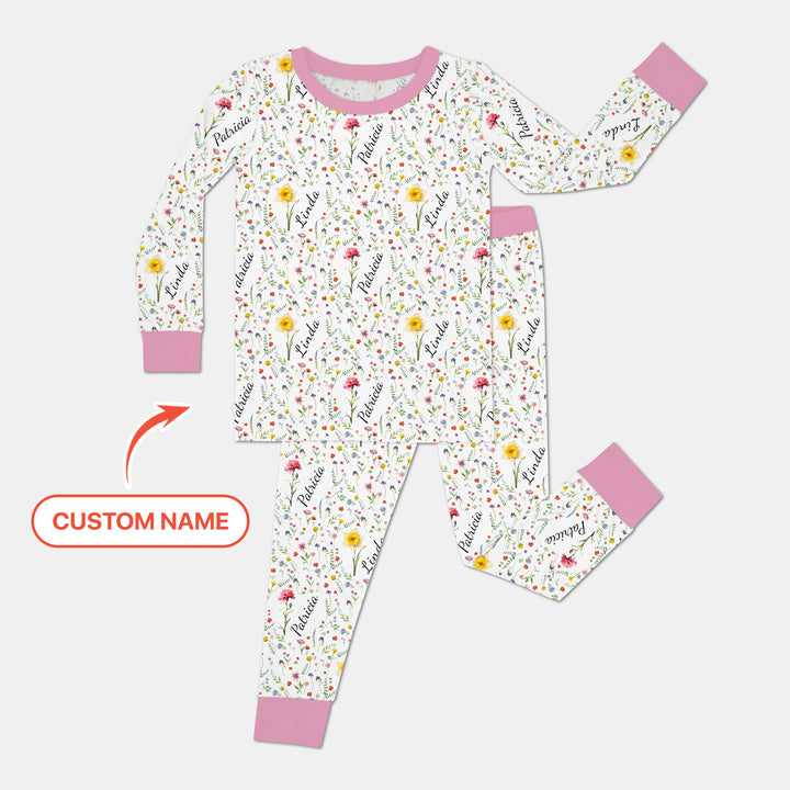 Zweiteiliges Langarm-Pyjama-Set mit Sommerfrüchten