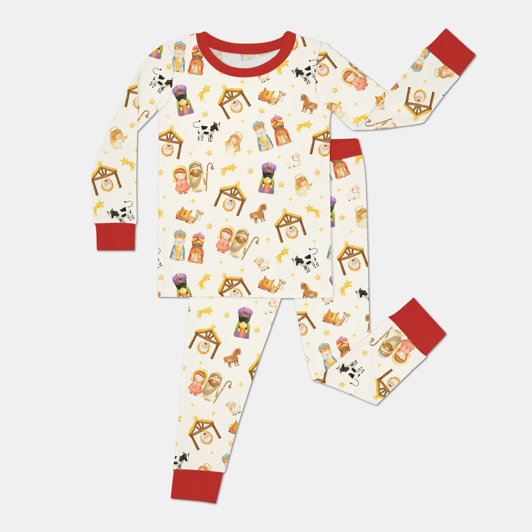 Away In A Manger Two Piece Long Sleeve Pajama Set