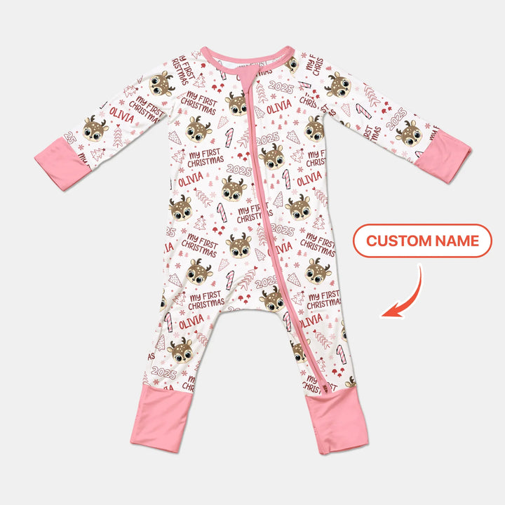 Custom Name Cute Reindeer My First Christmas Convertible Zippy