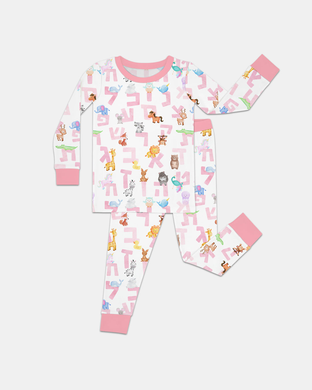 Zweiteiliges Langarm-Pyjama-Set mit Sommerfrüchten