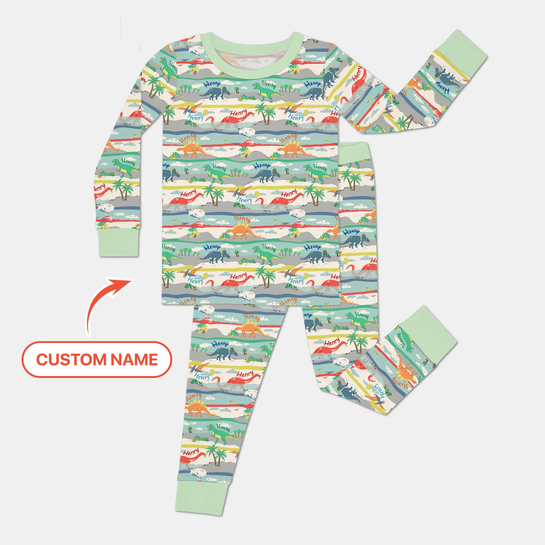 Jurassic Playground Two Piece Long Sleeve Pajama Set