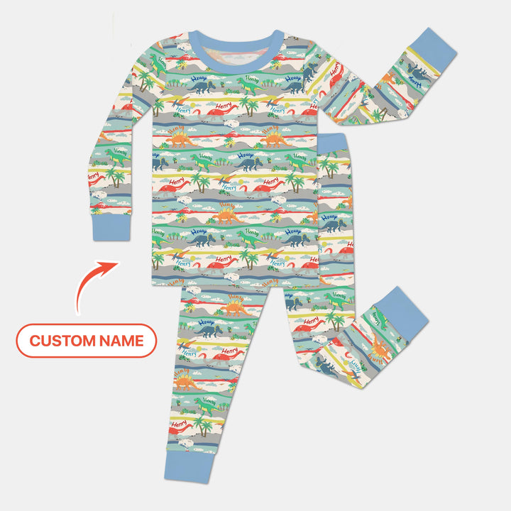 Jurassic Playground Two Piece Long Sleeve Pajama Set