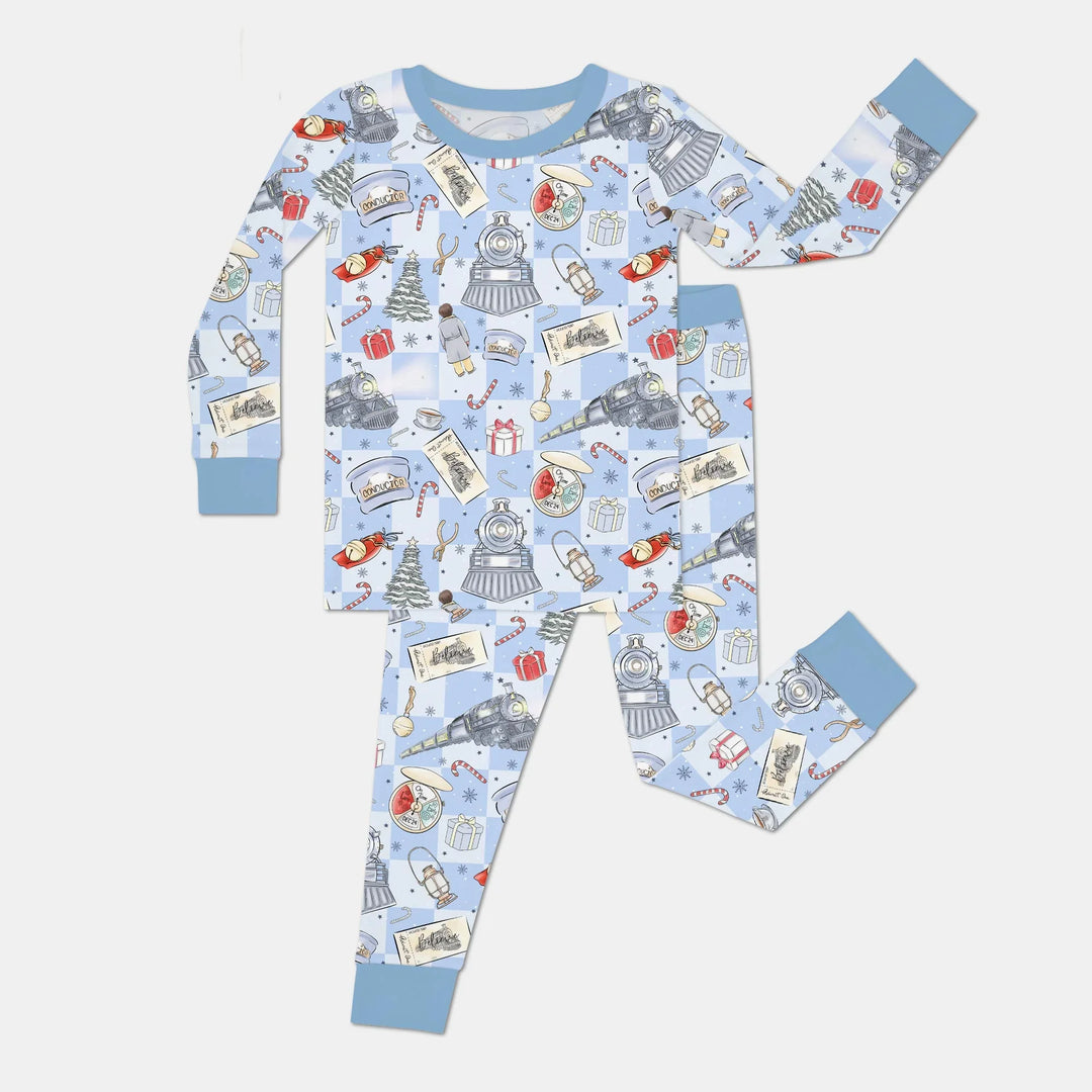 Christmas Train Two Piece Long Sleeve Pajama Set