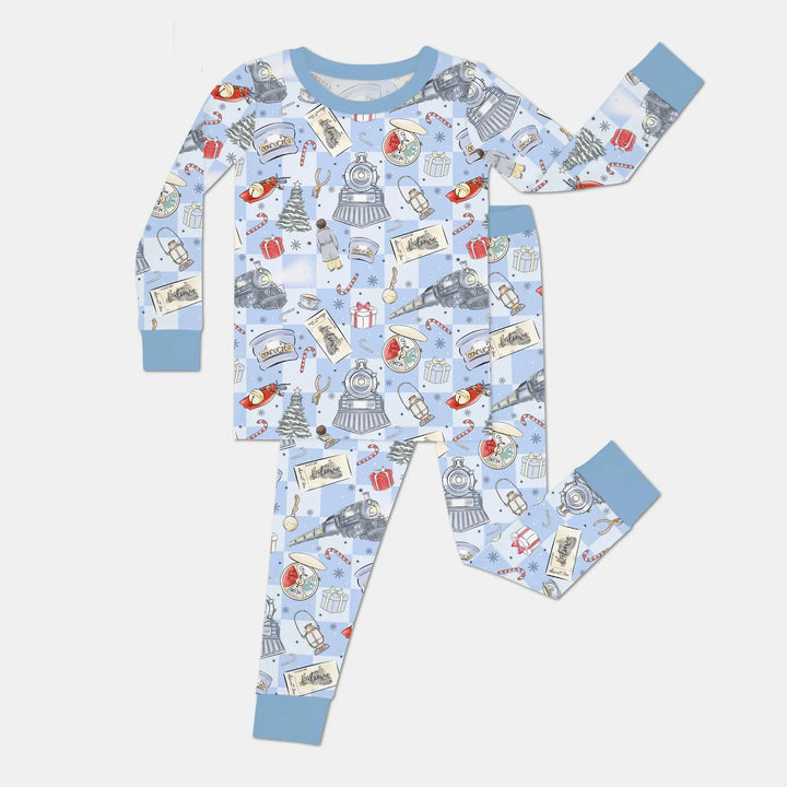 Christmas Train Two Piece Long Sleeve Pajama Set