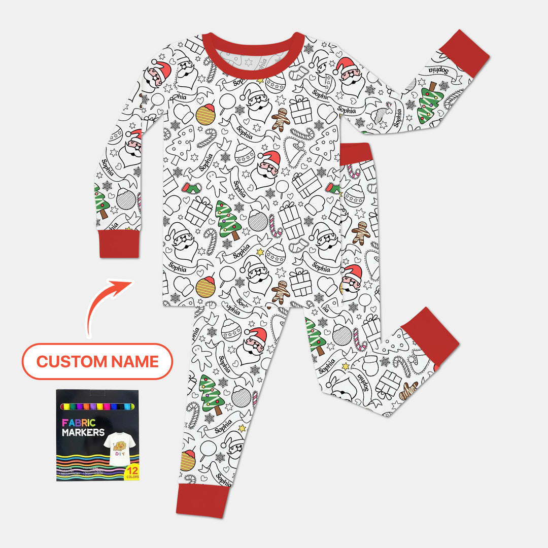 Zweiteiliges Langarm-Pyjama-Set mit Sommerfrüchten