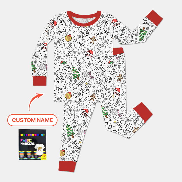 Zweiteiliges Langarm-Pyjama-Set mit Sommerfrüchten