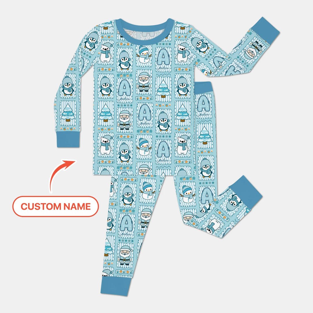 Zweiteiliges Langarm-Pyjama-Set mit Sommerfrüchten