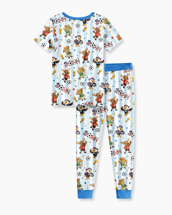 Conjunto de pijama de dos piezas de manga corta de bambú