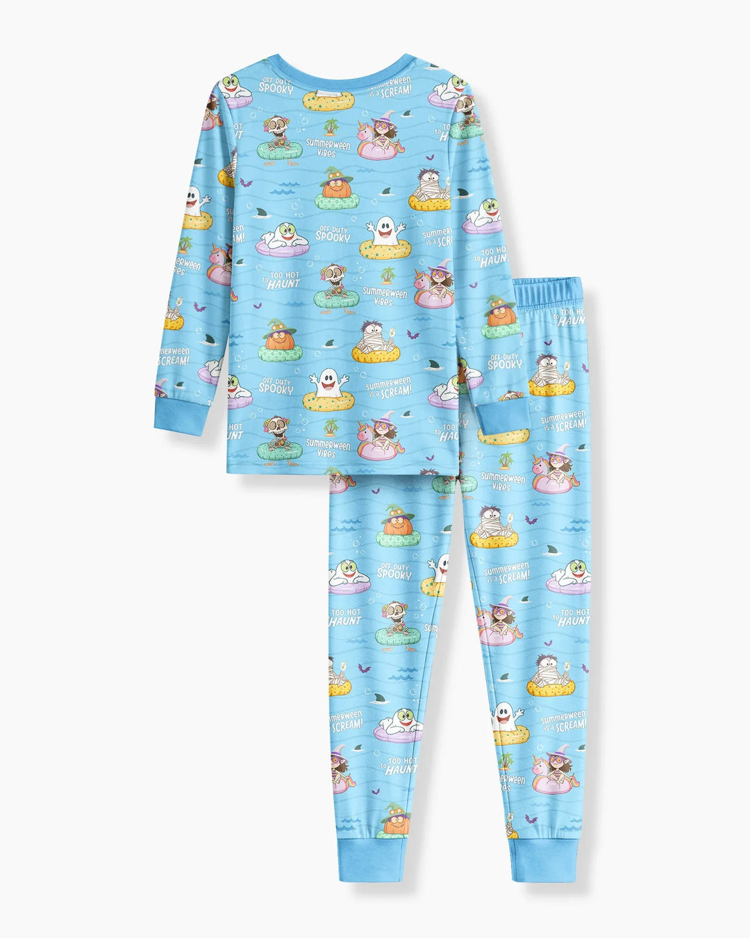 Summerween Cartoon Bamboo Two Piece Long Sleeve Pajama Set