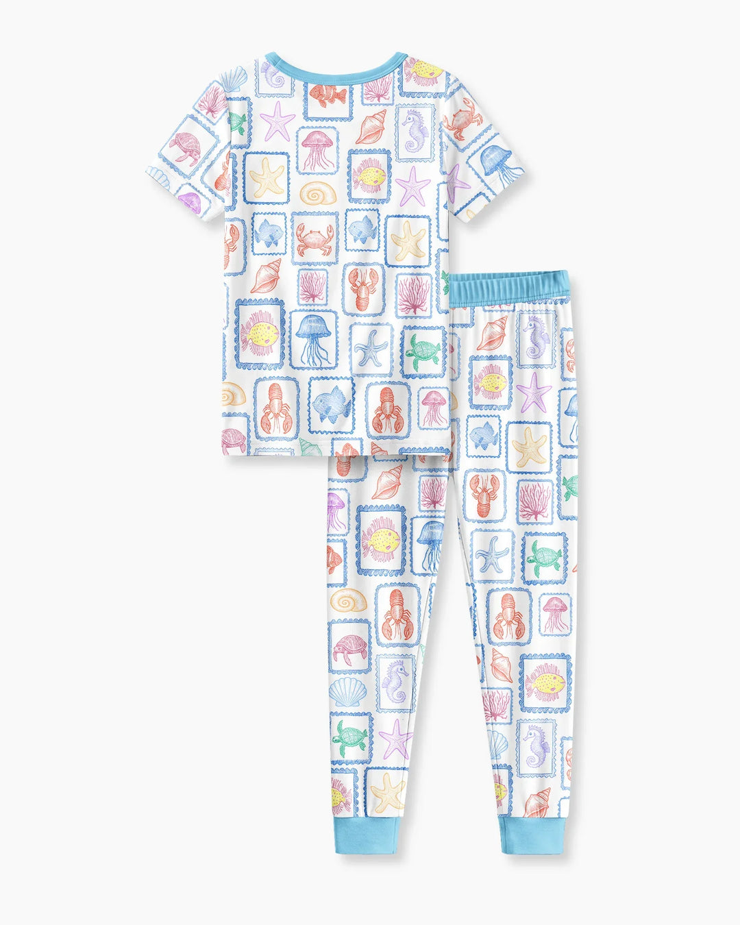 Coastal Treasures Family Matching Bamboo Two Piece Short Sleeve Pajama Set