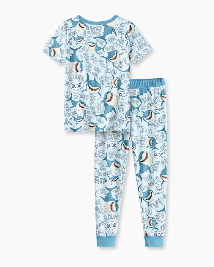 Conjunto de pijama de dos piezas de manga corta de bambú