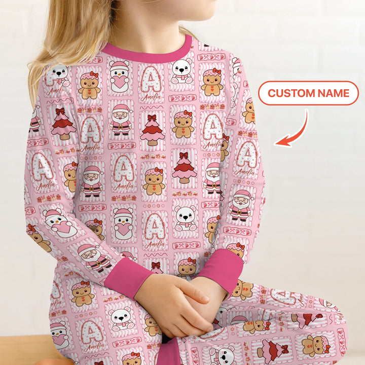 Zweiteiliges Langarm-Pyjama-Set mit Sommerfrüchten