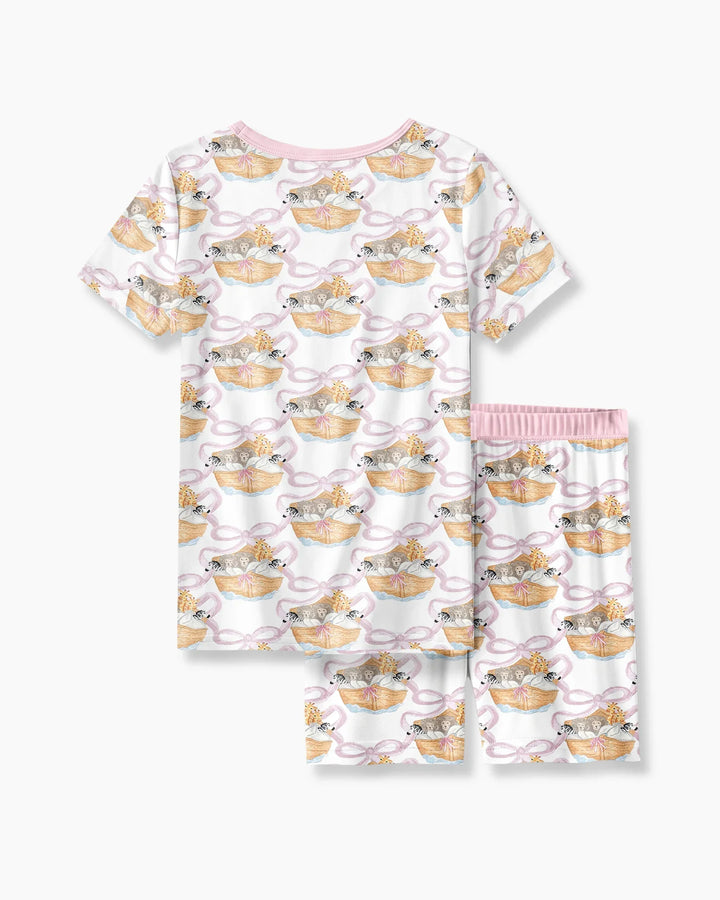 Noah's Ark Bamboo Two Piece Short Sleeve Shorts Pajama Set
