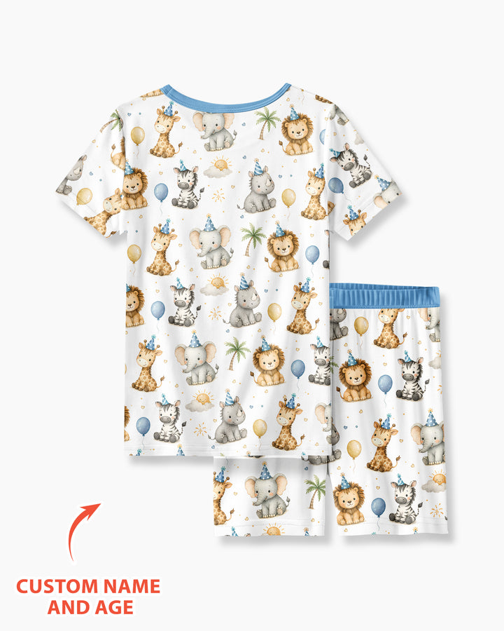 Schlafanzug-Set zweiteilig, kurze Ärmel, kurze Hose, Bambus