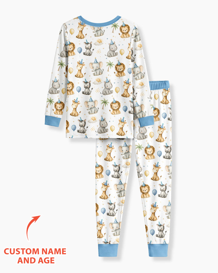 Zweiteiliges Langarm-Pyjama-Set mit Sommerfrüchten