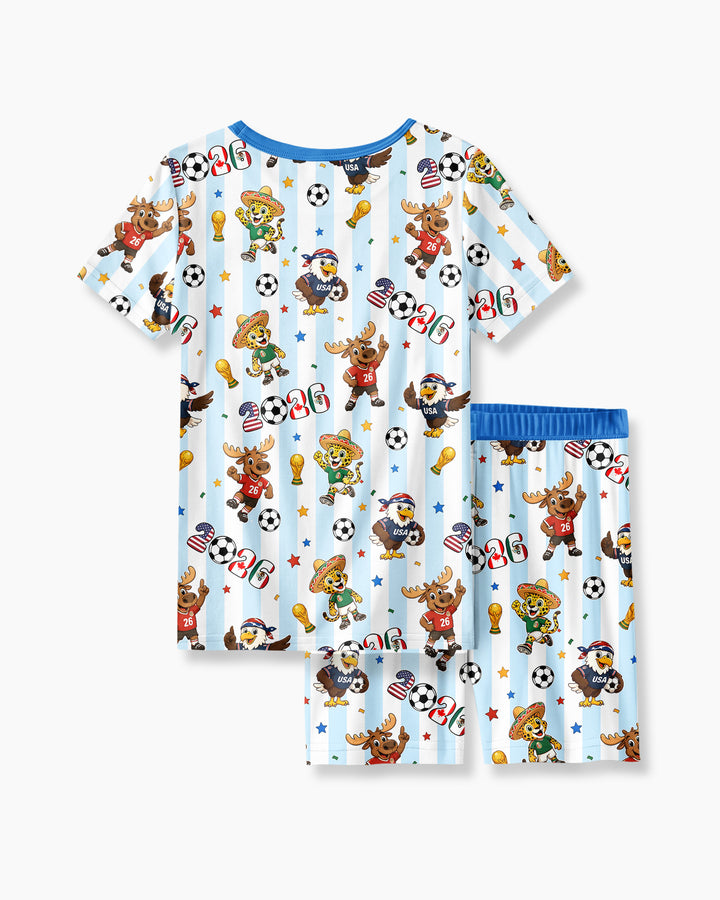 Conjunto de Pijama de Dos Piezas de Bambú con Mangas Cortas y Pantalones Cortos
