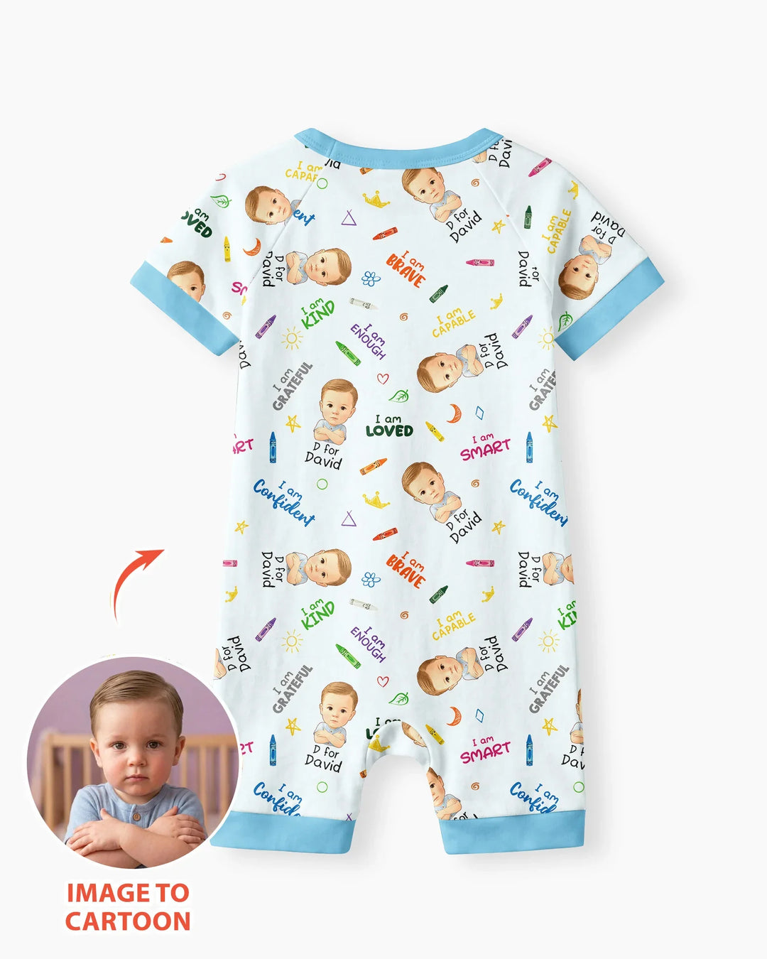 Kids Affirmations Custom  Bamboo Shorty Zippy
