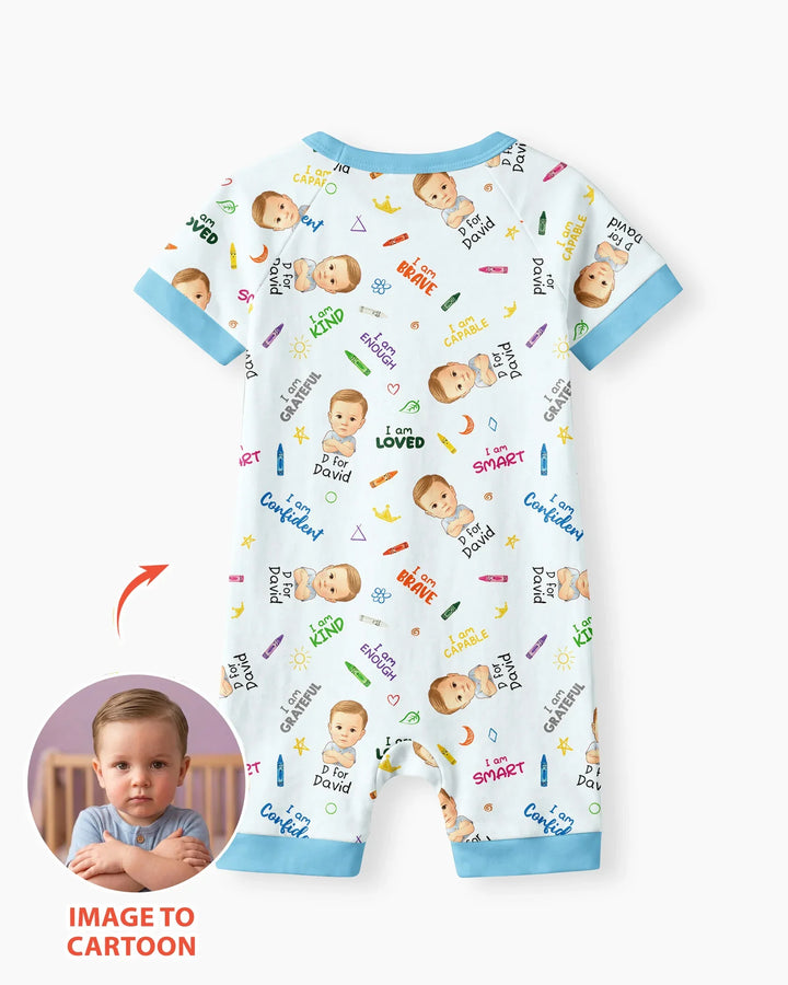Kids Affirmations Custom  Bamboo Shorty Zippy