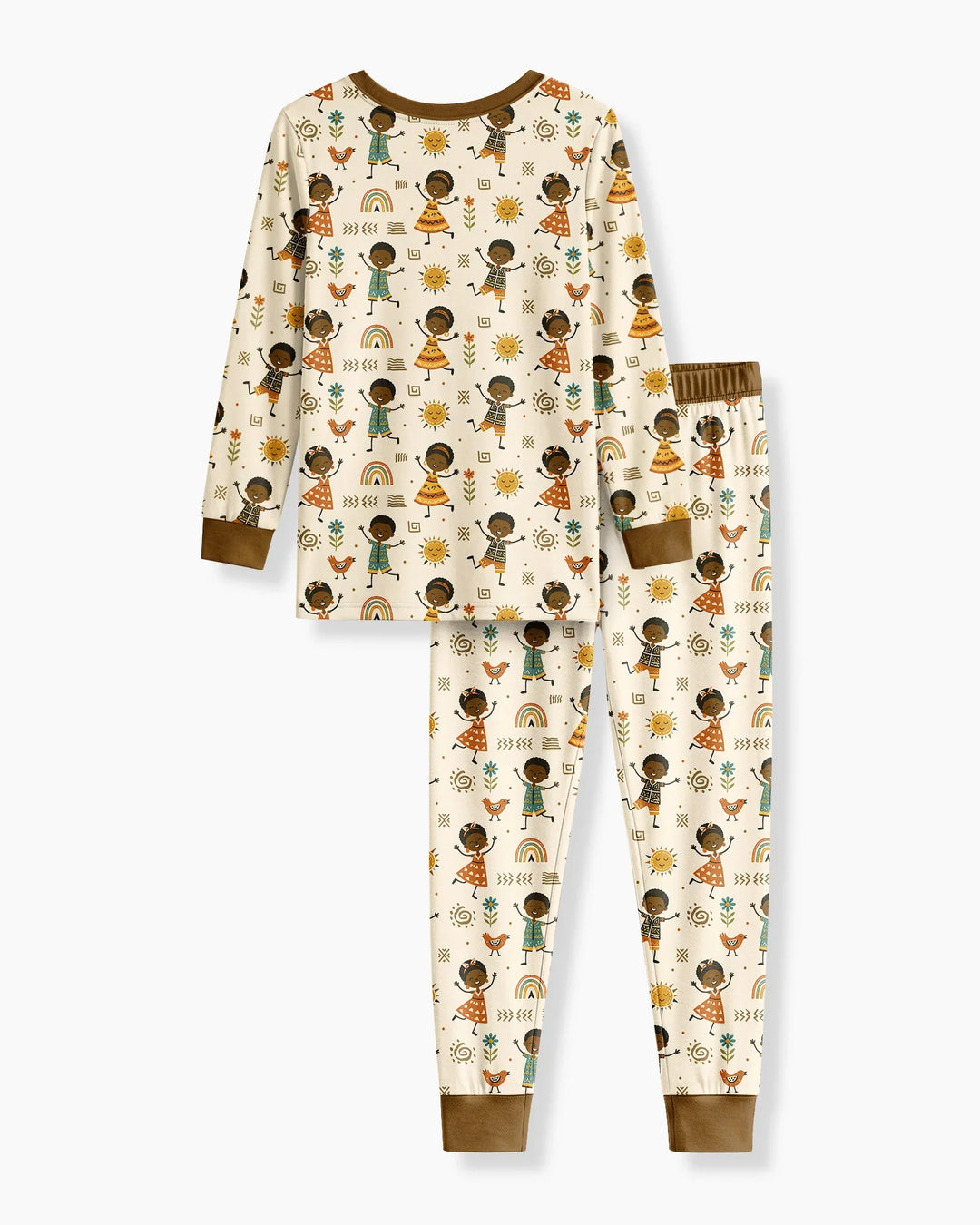 Cute African Heritage Bamboo Two Piece Long Sleeve Pajama Set