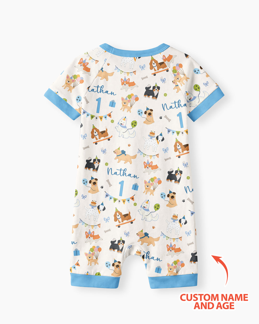 Plantilla PERSONALIZADA de Bambú Pijama Corto con Cremallera