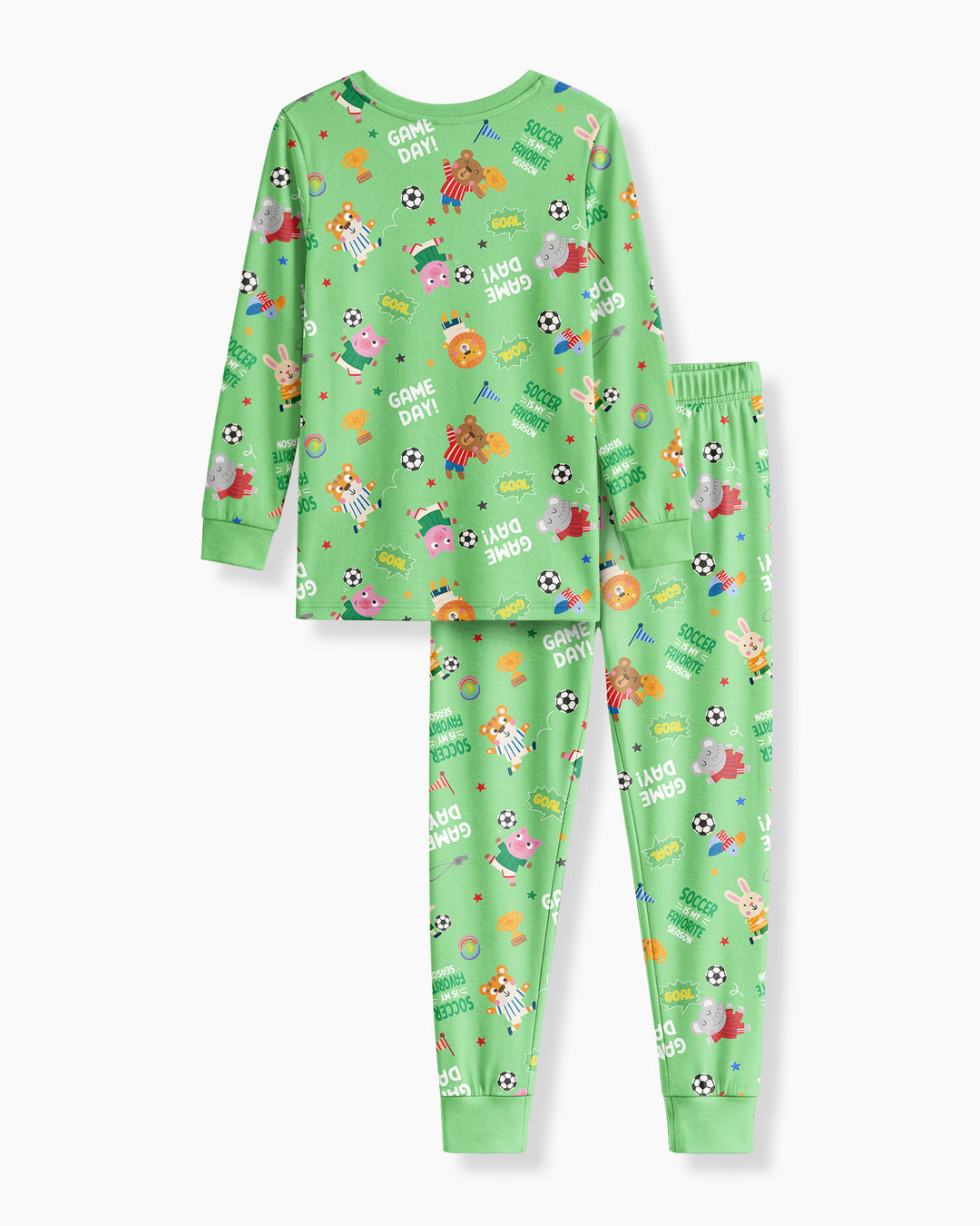 The World Cup Soccer Animals Bamboo Two Piece Long Sleeve Pajama Set
