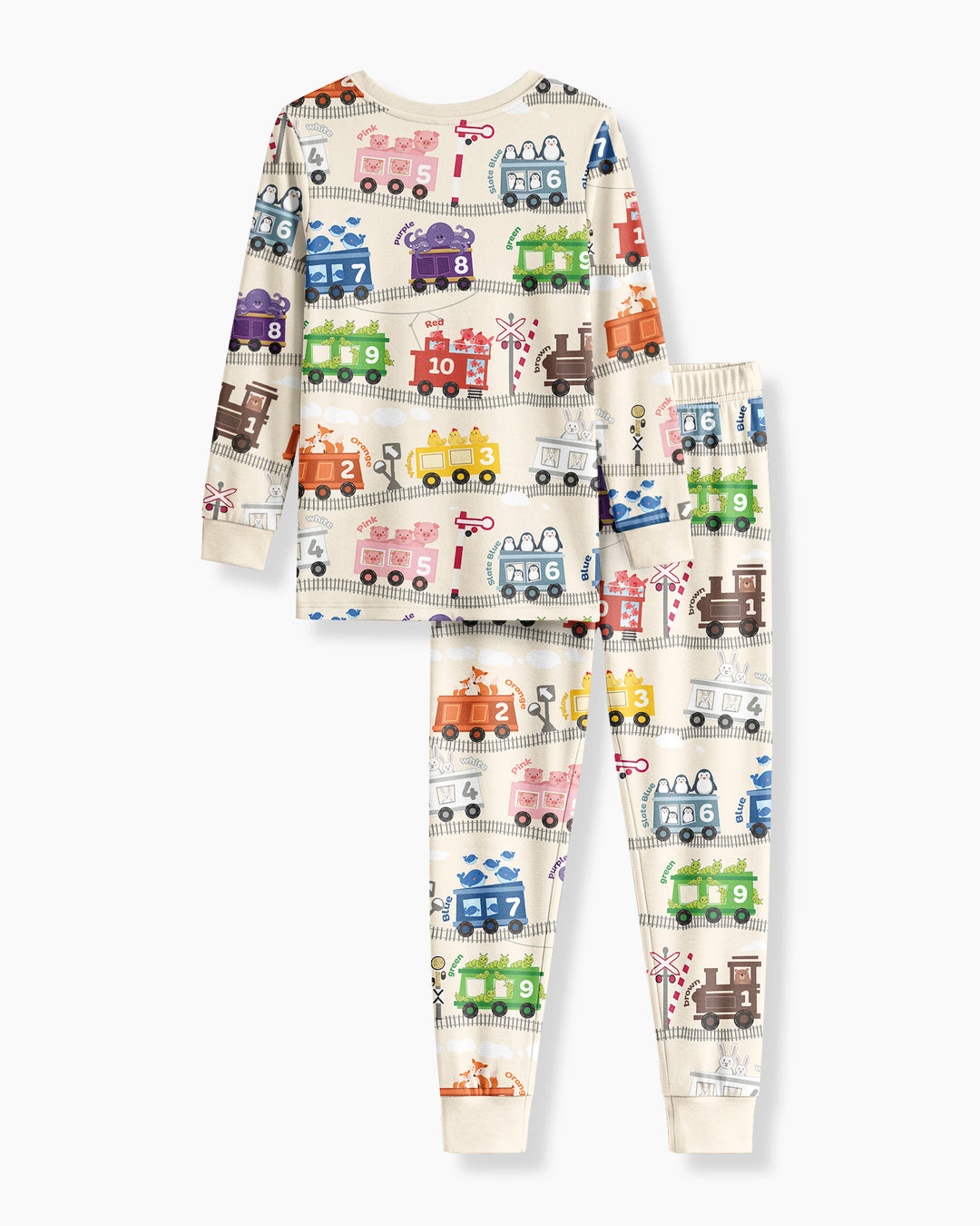 Color Train Bamboo Two Piece Long Sleeve Pajama Set