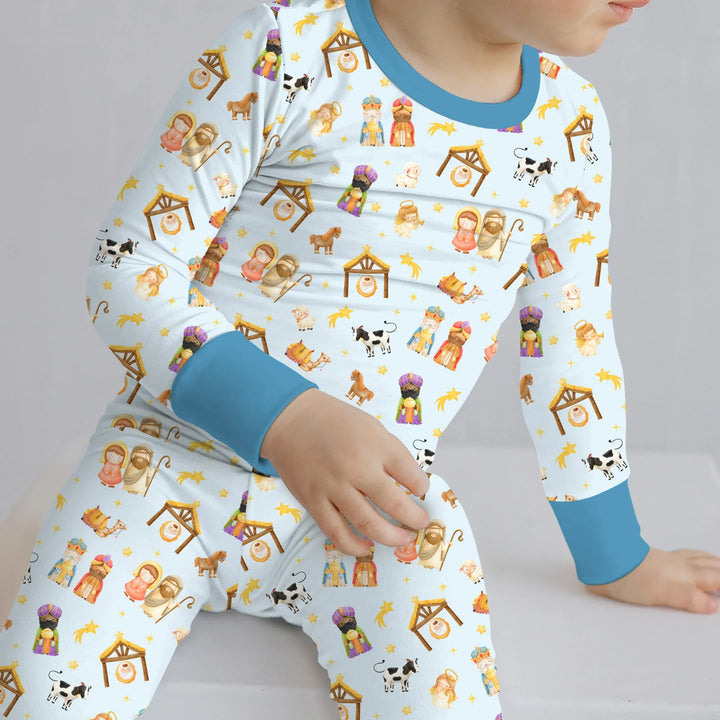 Away In A Manger Two Piece Long Sleeve Pajama Set