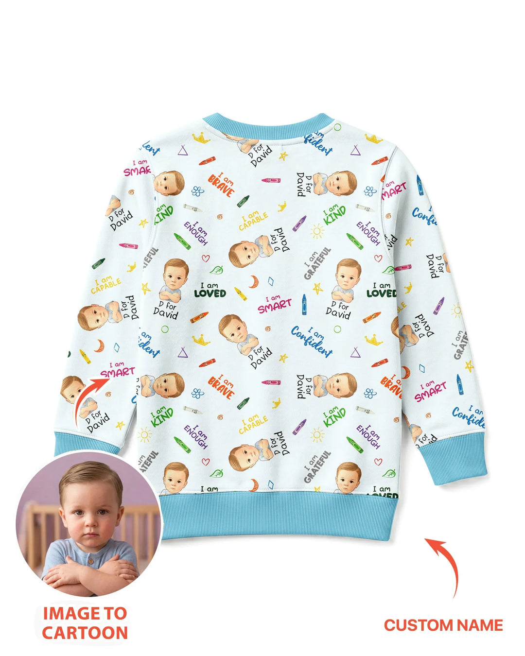 Kids Affirmations Custom  Bamboo Crewneck Sweatshirt