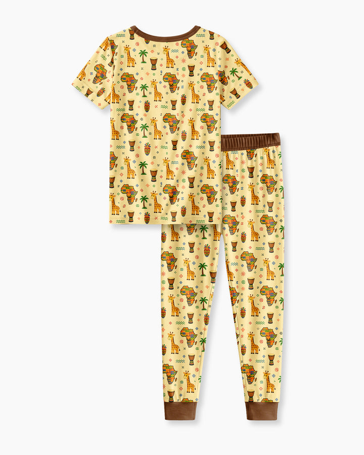 Conjunto de pijama de dos piezas de manga corta de bambú