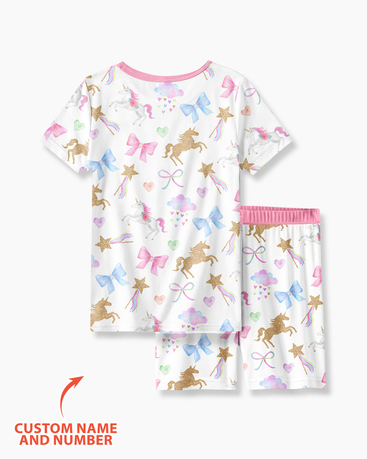 Conjunto de Pijama de Dos Piezas de Bambú con Mangas Cortas y Pantalones Cortos