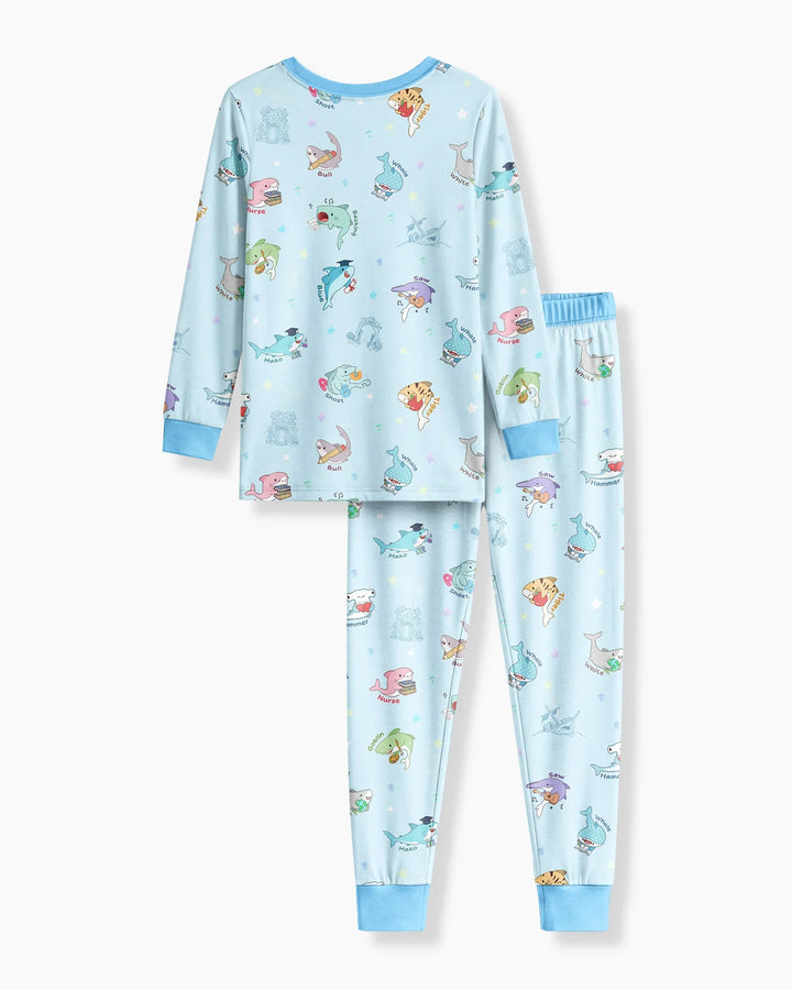 Shark School Bamboo Two Piece Long Sleeve Pajama Set