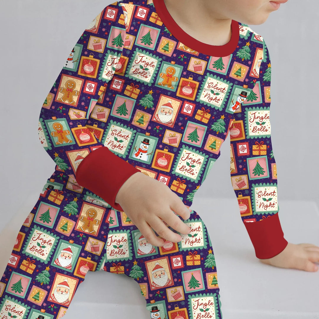 Zweiteiliges Langarm-Pyjama-Set mit Sommerfrüchten