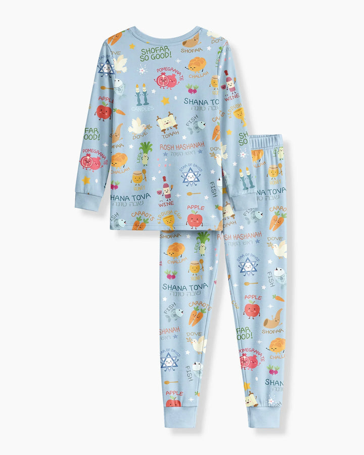 Zweiteiliges Langarm-Pyjama-Set mit Sommerfrüchten