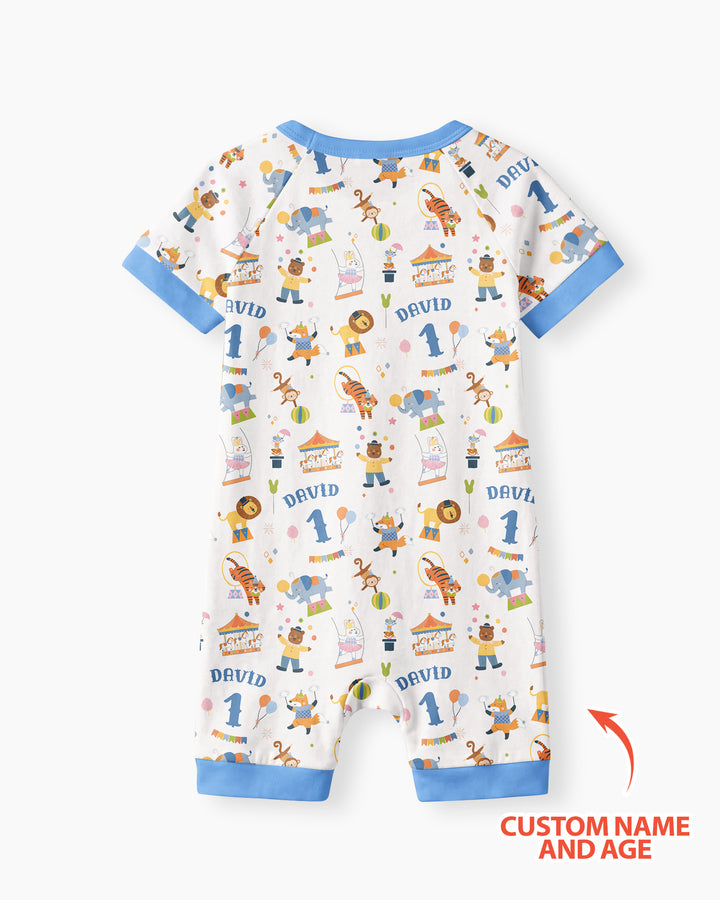 Plantilla PERSONALIZADA de Bambú Pijama Corto con Cremallera