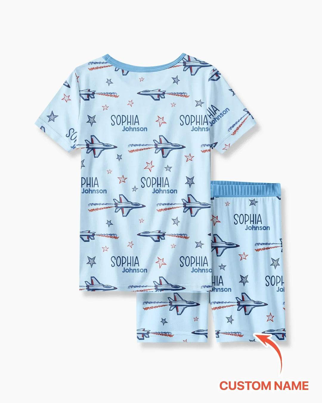 Zweiteiliges Pyjama-Set mit kurzen Ärmeln und Shorts im Sommer-Design