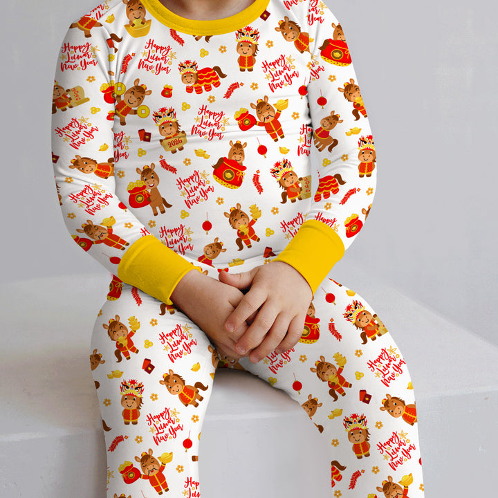 Year of the Horse Two Piece Long Sleeve Pajama Set