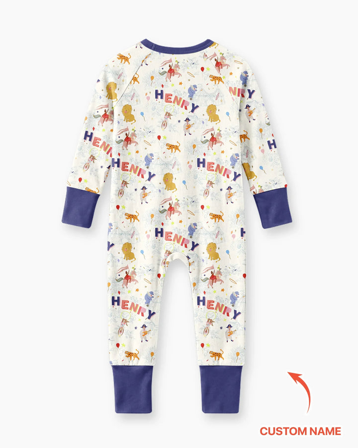 Custom Name Circus Toile Bamboo Convertible Zippy