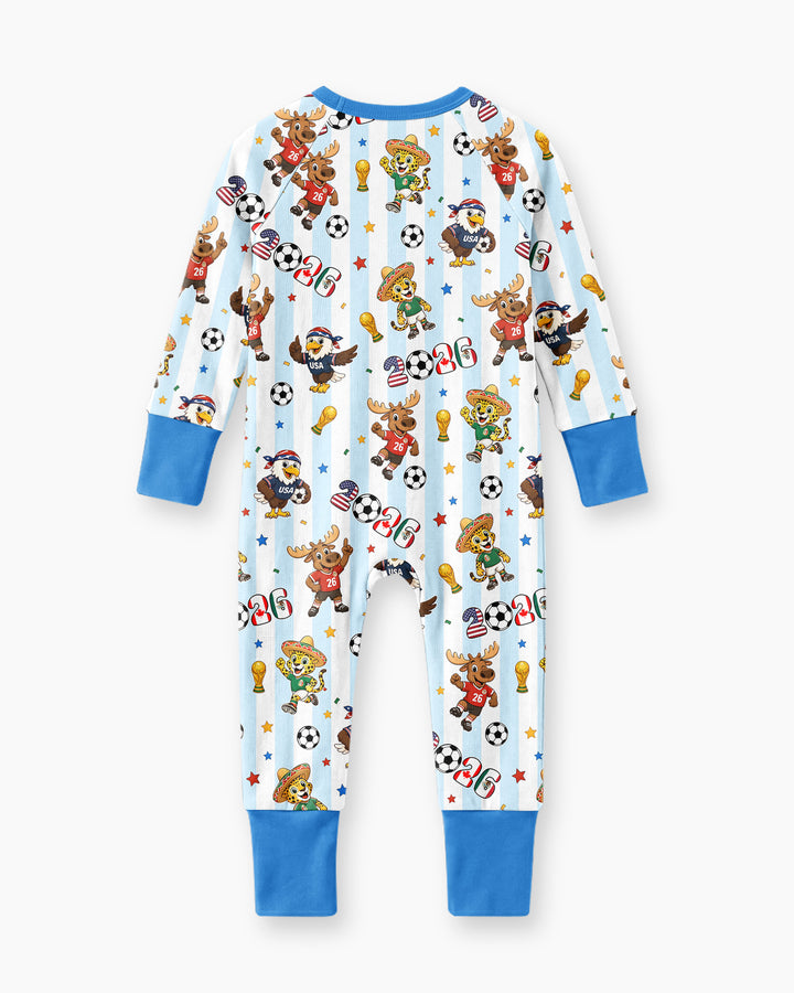 Striped Cute Mascots Soccer Cup 2026 Bamboo Convertible Zippy