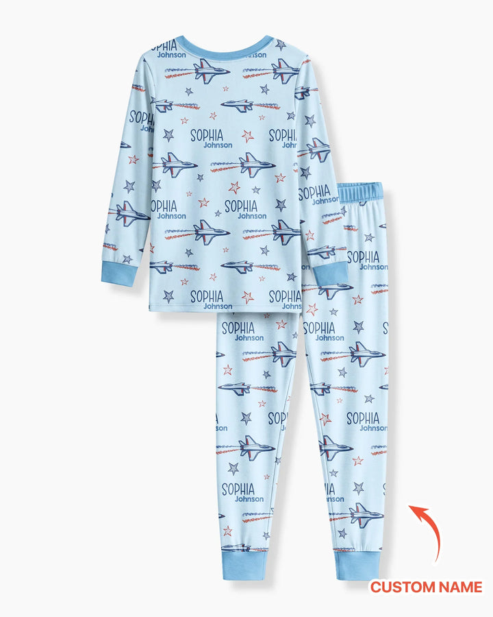 Zweiteiliges Langarm-Pyjama-Set mit Sommerfrüchten