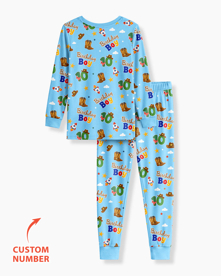Zweiteiliges Langarm-Pyjama-Set mit Sommerfrüchten