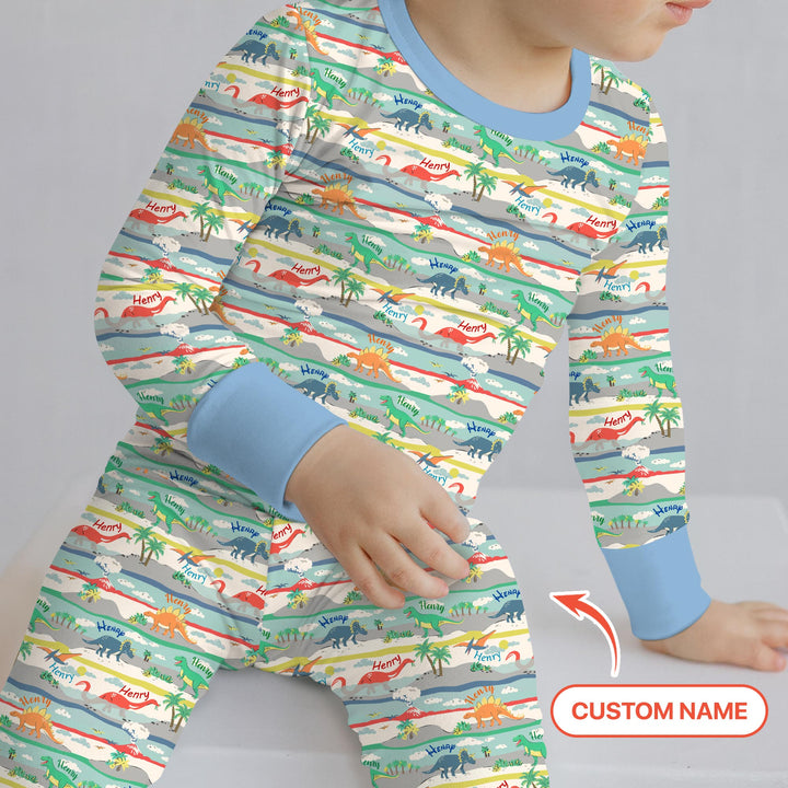Jurassic Playground Two Piece Long Sleeve Pajama Set