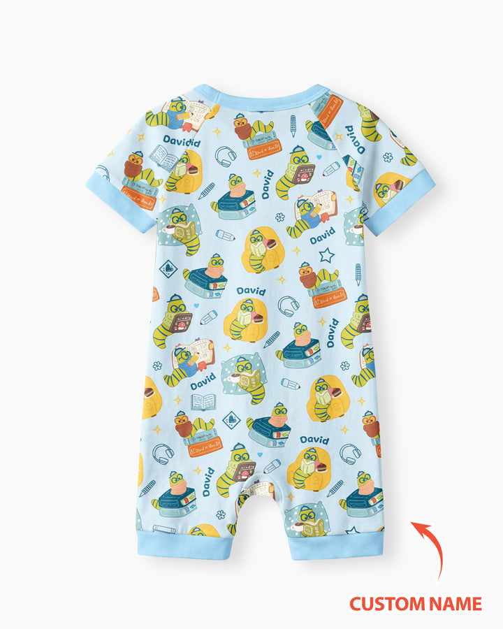 Little Book Worm Family Matching Bamboo Shorty Zippy