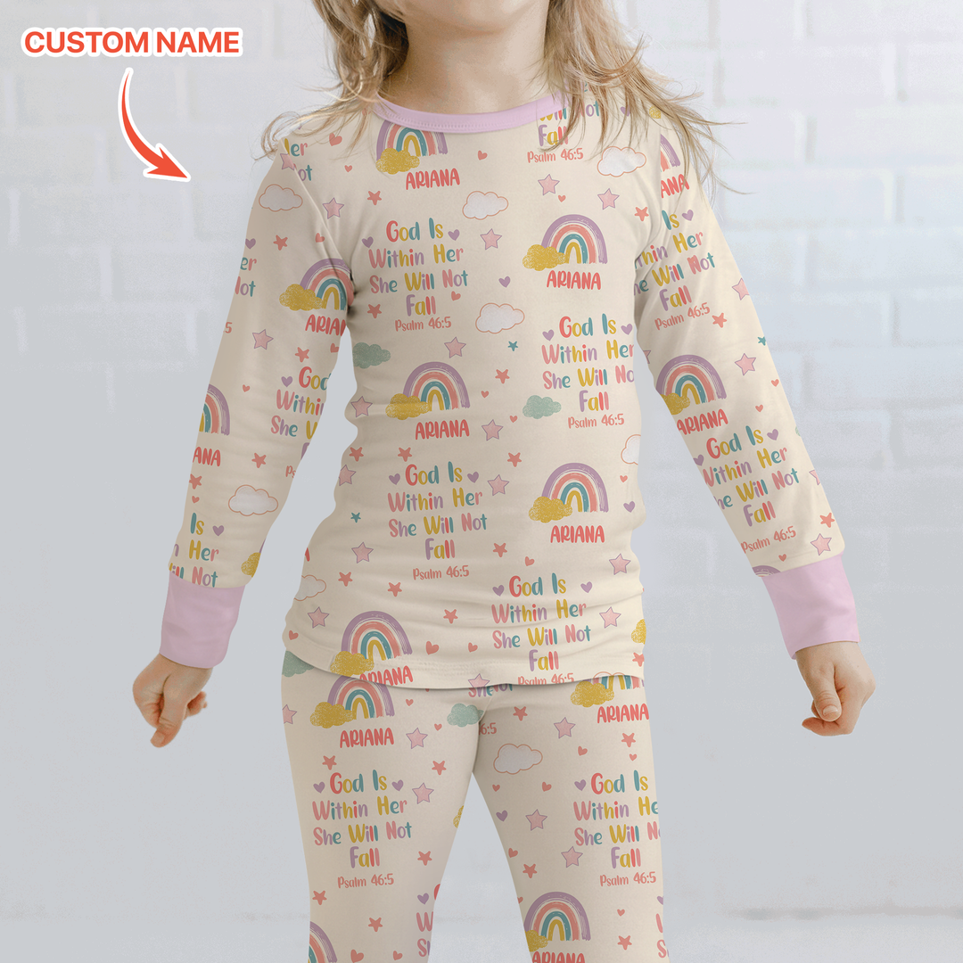 Zweiteiliges Langarm-Pyjama-Set mit Sommerfrüchten