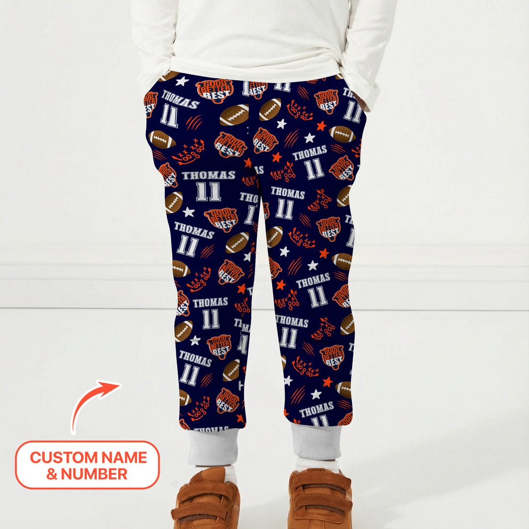 Custom Name Football Good Better Best Jogger