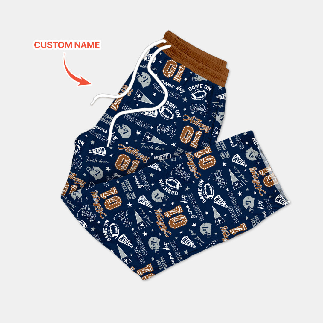 Custom Name Football Game Day Men's Pajama Set