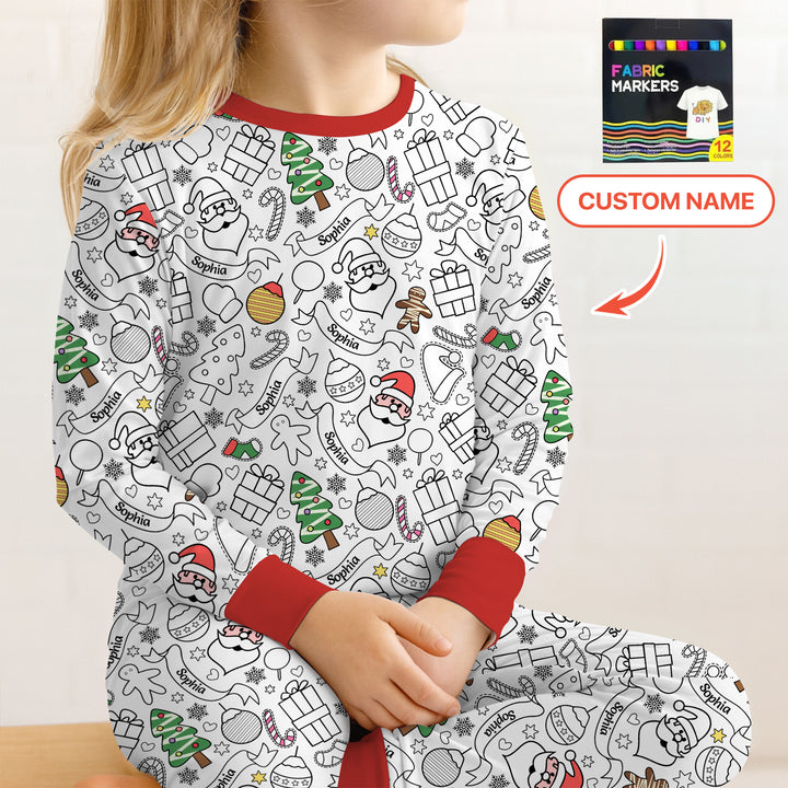 Zweiteiliges Langarm-Pyjama-Set mit Sommerfrüchten